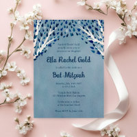 Arbre de la vie Stars Aquarelle Bat Bar Mitzvah