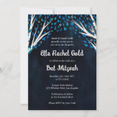 Invitation Arbre de la vie Stars Aquarelle Bat Bar Mitzvah (Devant)