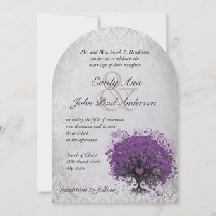 Invitation Arbre de l'aubergine à feuille en forme de coeur v