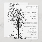 Invitation Arbre de mariage Cœurs Romantiques Chic (Devant / Derrière)