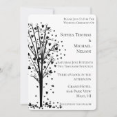Invitation Arbre de mariage Cœurs Romantiques Chic (Devant)