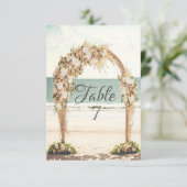 Invitation Arbre de mariage de plage avec roses (Debout devant)