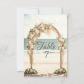 Invitation Arbre de mariage de plage avec roses (Dos)