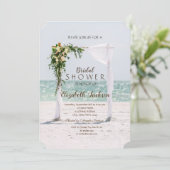 Invitation Arbre de mariage de plage Fleurs de douche de mari (Debout devant)