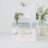 Invitation Arbre de mariage de plage Fleurs de réception (Debout devant)
