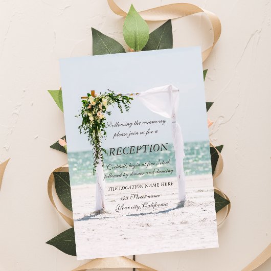 Invitation Arbre de mariage de plage Fleurs de réception