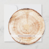 Invitation Arbre de mariage rustique en bois sur mesure (Dos)