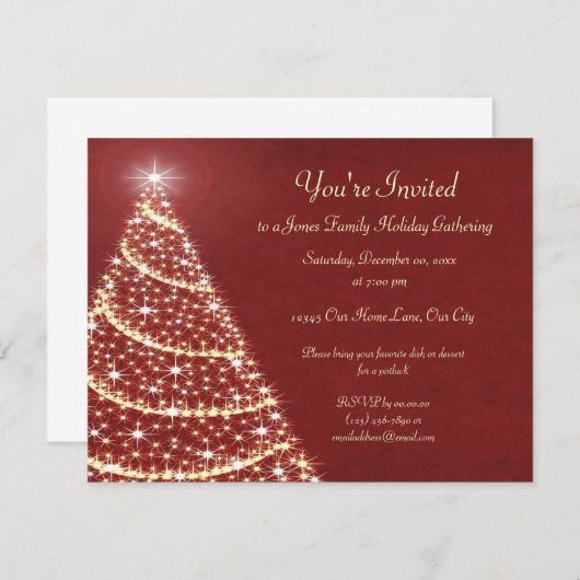 Invitation Arbre de Noël (Devant / Derrière)