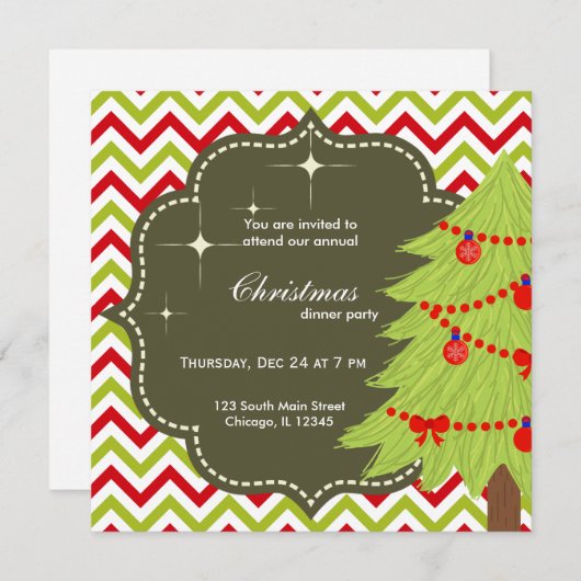 Invitation Arbre de Noël (Devant / Derrière)