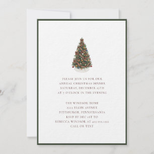Invitation Arbre de Noël à l'aquarelle élégant à carreaux