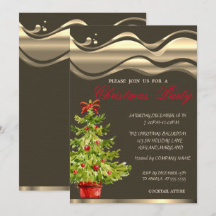 Invitation Arbre de Noël à l'aquarelle, Fête de Noël