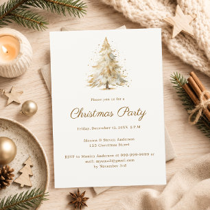 Invitation Arbre de Noël à l'aquarelle Fête de Noël