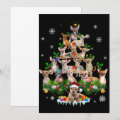 Invitation Arbre de Noël amusant de Bouledogue français (Devant / Derrière)