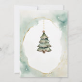 Invitation Arbre de Noël Arbre Baby shower Floral d'hiver (Dos)