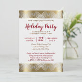 Invitation Arbre de Noël Argent et Or (Debout devant)