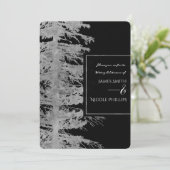Invitation Arbre de Noël Argent Noir Glam Forêt Rustique Mari (Debout devant)