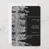 Invitation Arbre de Noël Argent Noir Glam Forêt Rustique Mari (Dos)