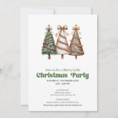 Invitation Arbre de Noël artistique chic célébration festive (Devant)