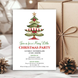Invitation Arbre de Noël artistique classique fête de Noël