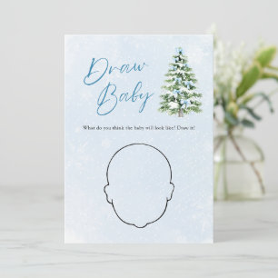 Invitation Arbre de Noël au Ruban Bleu Jeu de Dessin de Bébé