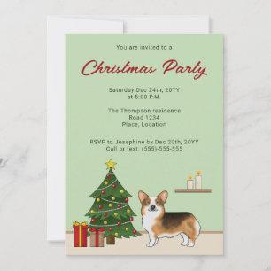 Invitation Arbre de Noël au Tri Pembroke Welsh Corgi roux