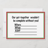 Invitation Arbre de Noël avec ruban rouge (Dos)