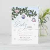 Invitation Arbre de Noël Baubles hiver Révélation de genre (Debout devant)