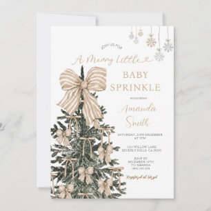 Invitation Arbre de Noël bébé Baby Sprinkle beige neutre