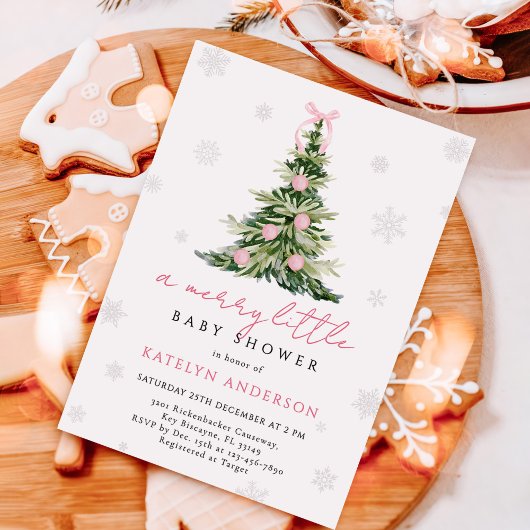 Invitation Arbre de Noël Bébé Fête Prénatale
