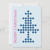 Invitation Arbre de Noël bleu à la fête de Noël de la neige (Devant)