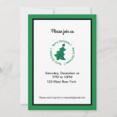 Invitation Arbre de Noël bleu vert moderne en noir (Dos)