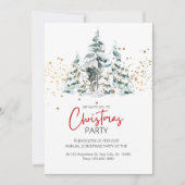 Invitation Arbre de Noël Blue Red Gold (Devant)