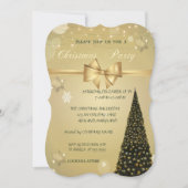 Invitation Arbre de Noël, Botte d'or, Fête de Noël de l'entre (Devant)