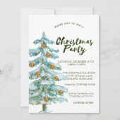 Invitation Arbre de Noël, Boules d'or Noël Société de fête (Devant)