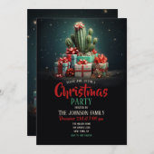 Invitation Arbre de Noël Cactus (Devant / Derrière)