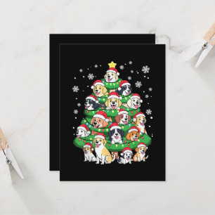 Invitation Arbre de Noël Chien - Chiots Merry Noël Mignons