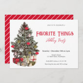 Invitation Arbre de Noël Choses favorites (Devant / Derrière)