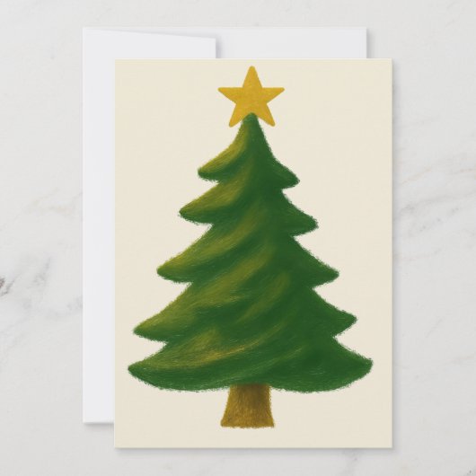 Invitation Arbre de Noël classique dans la peinture à l'huile (Devant)