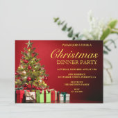 Invitation Arbre de Noël Classique | Dîner de fête de fin d'a (Debout devant)