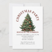 Invitation Arbre de Noël classique rétro (Devant)