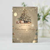 Invitation Arbre de Noël, cônes de pins Étoiles Compagnie de  (Debout devant)