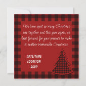 Invitation Arbre de Noël Cosy Red Plaid Motif (Dos)