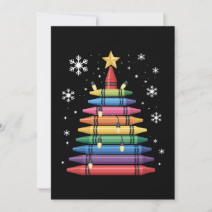 Invitation Arbre de Noël Crayon Art Professeur École Xmas