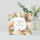 Invitation Arbre de Noël crème et or (Debout devant)