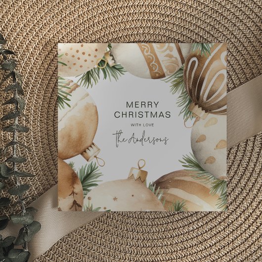 Invitation Arbre de Noël crème et or