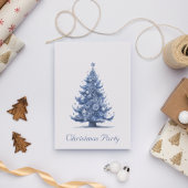 Invitation Arbre de Noël dans Delft Blue personnalisable