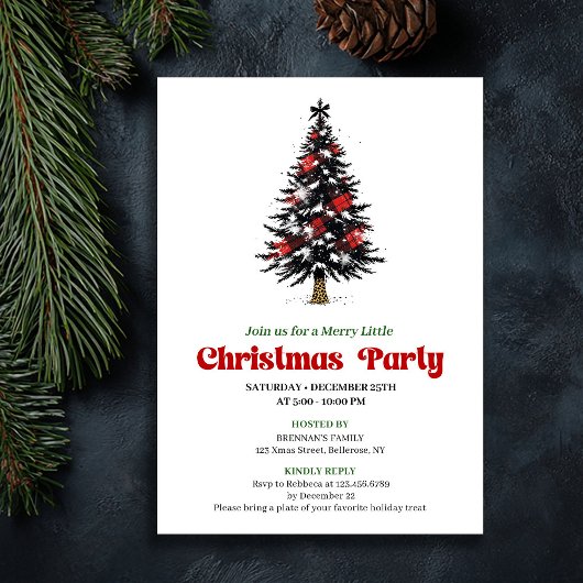 Invitation Arbre de Noël de Buffalo Tendance Rassemblement de