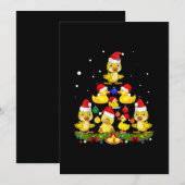 Invitation Arbre de Noël de canard (Devant / Derrière)
