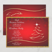 Invitation Arbre de Noël de la Parties scintillant d'or à la  (Devant / Derrière)