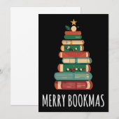 Invitation Arbre de Noël de livres Joyeux Bookmas (Devant / Derrière)